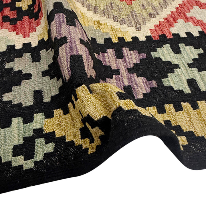 Afghan Vegetable Kilim Rug 6' 8" x 9' 11" Flat-Weave | No. AL284011