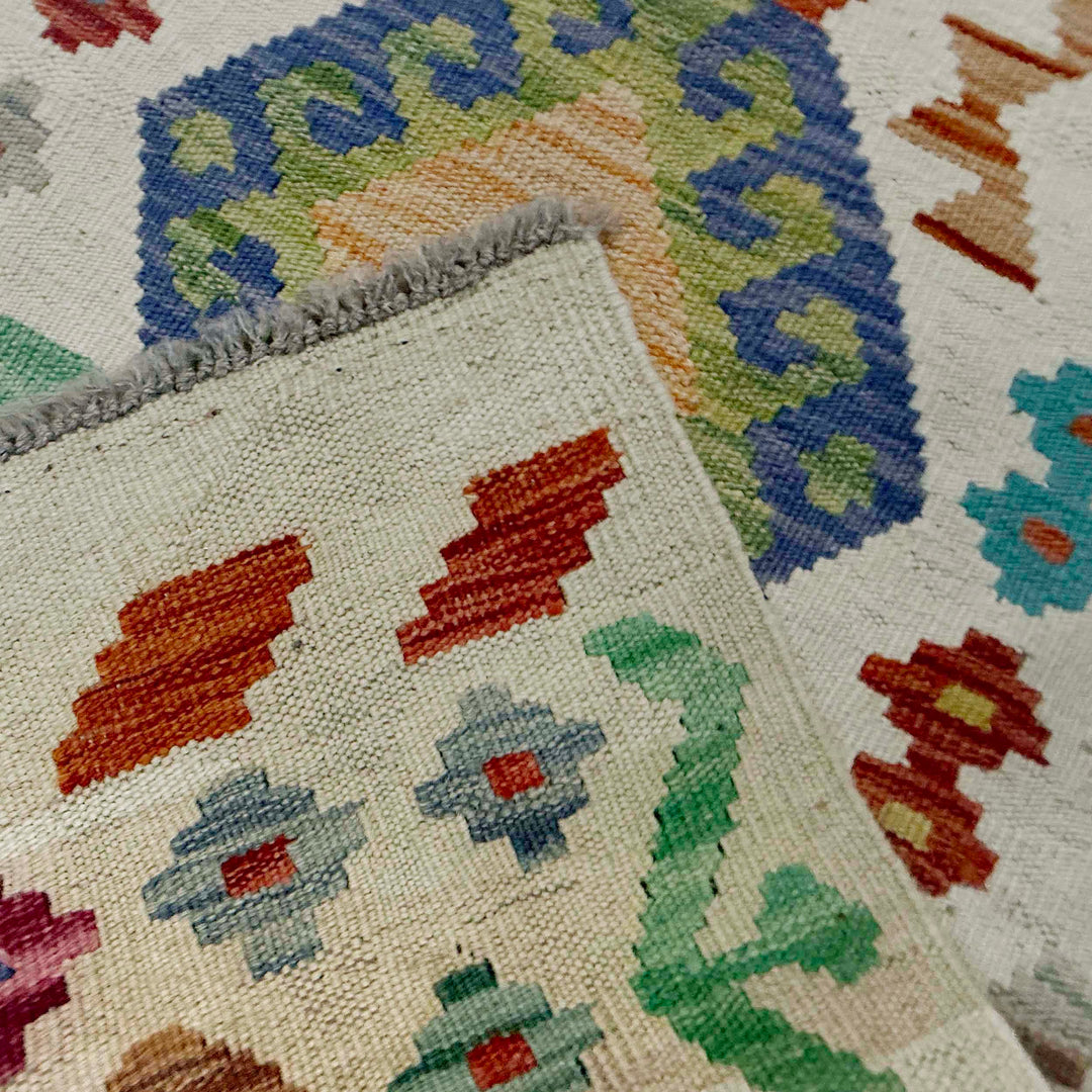 Afghan Kilim Runner 2' 1" x 5' 10" Flat-Weave border