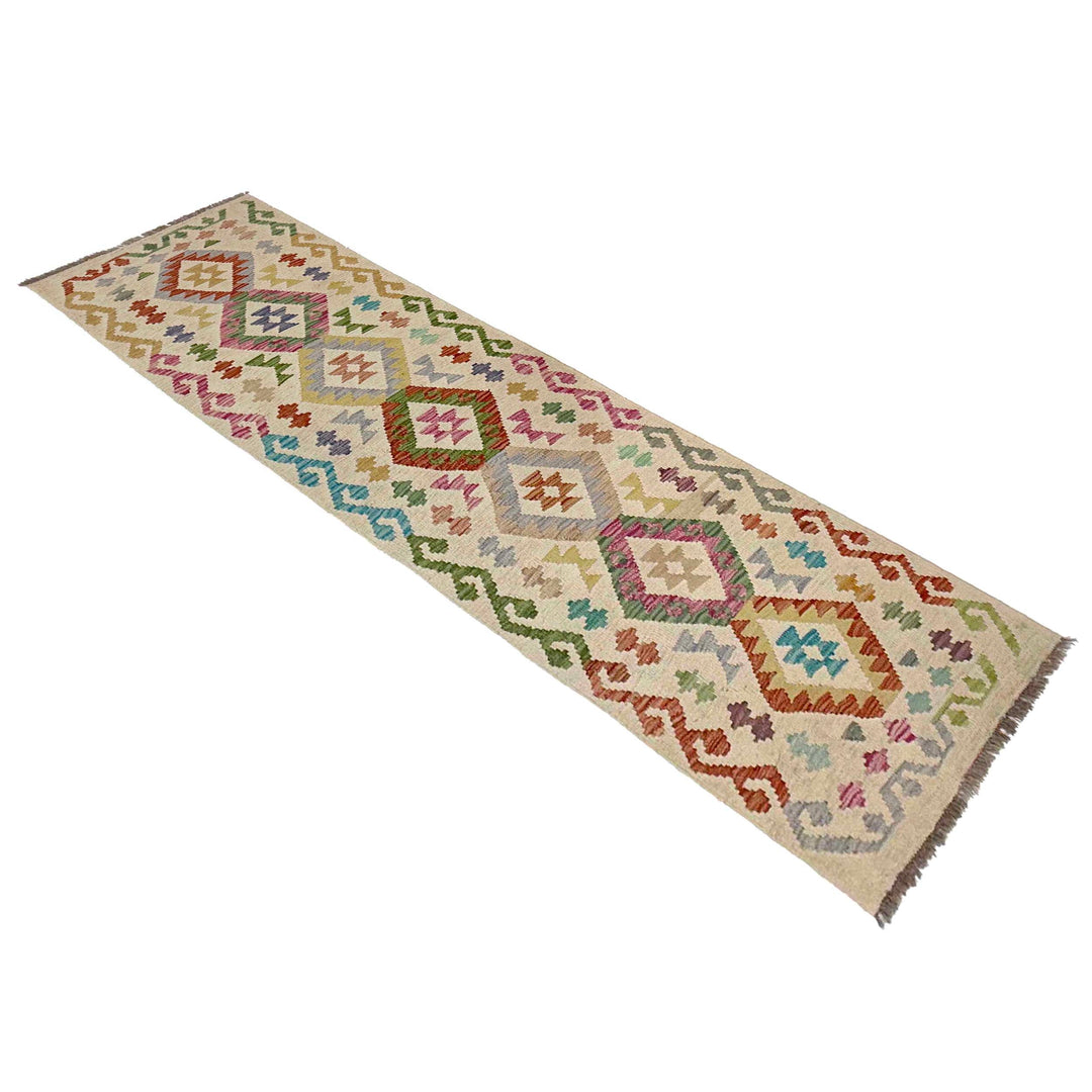 Afghan Kilim Runner 2' 3" x 7' 11" Flat-Weave close-up