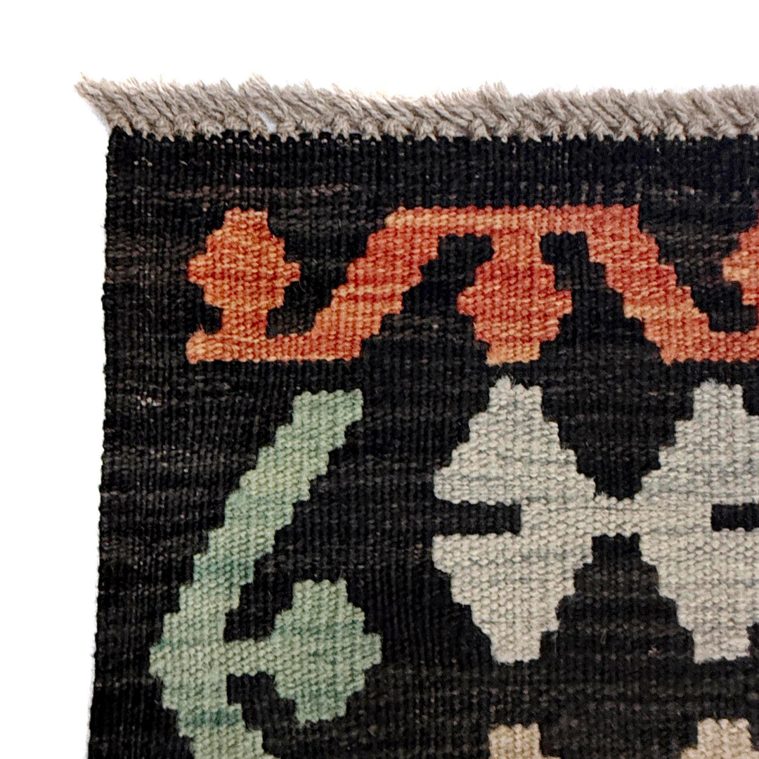 Afghan Vegetable Kilim Rug 6' 10" x 9' 9" Flat-Weave | No. AL324055