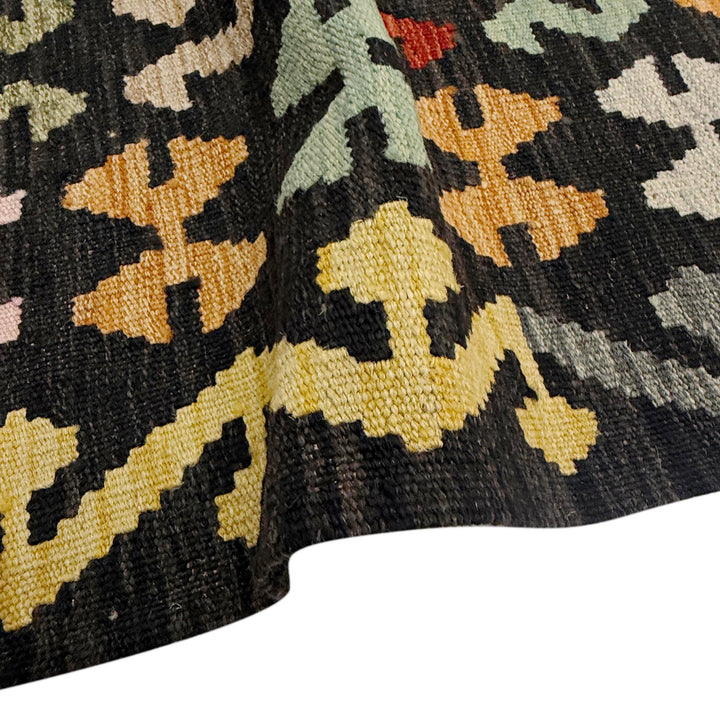 Afghan Vegetable Kilim Rug 6' 10" x 9' 9" Flat-Weave | No. AL324055
