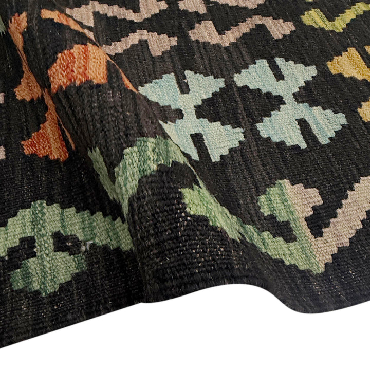 Afghan Vegetable Kilim Rug 6' 7" x 9' 9" Flat-Weave field