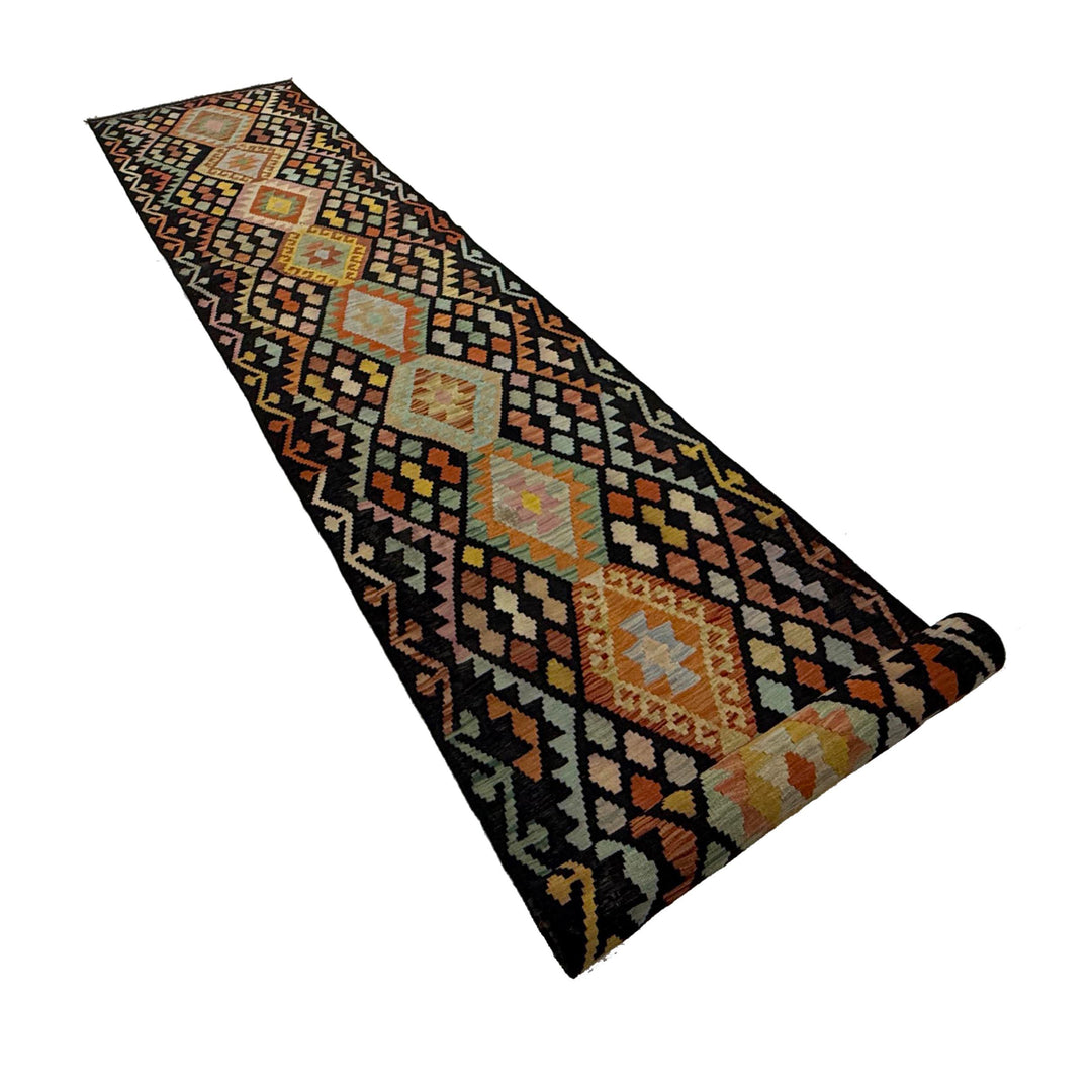 Afghan Vegetable Kilim Rug 2' 11" x 15' 10" Flat-Weave view