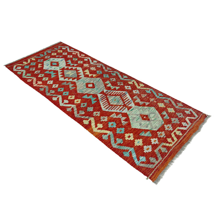 Afghan Vegetable Kilim Rug 2' 1" x 5' 2" Flat-Weave view