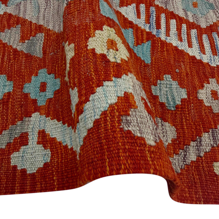Afghan Vegetable Kilim Rug 2' 1" x 5' 2" Flat-Weave field