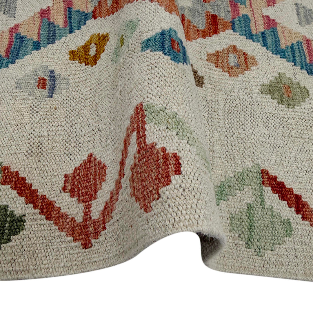 Afghan Vegetable Kilim Rug 2' 2" x 5' 11" Flat-Weave field