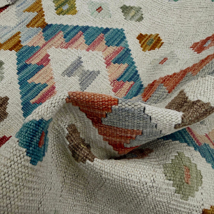 Afghan Vegetable Kilim Rug 2' 2" x 5' 11" Flat-Weave texture
