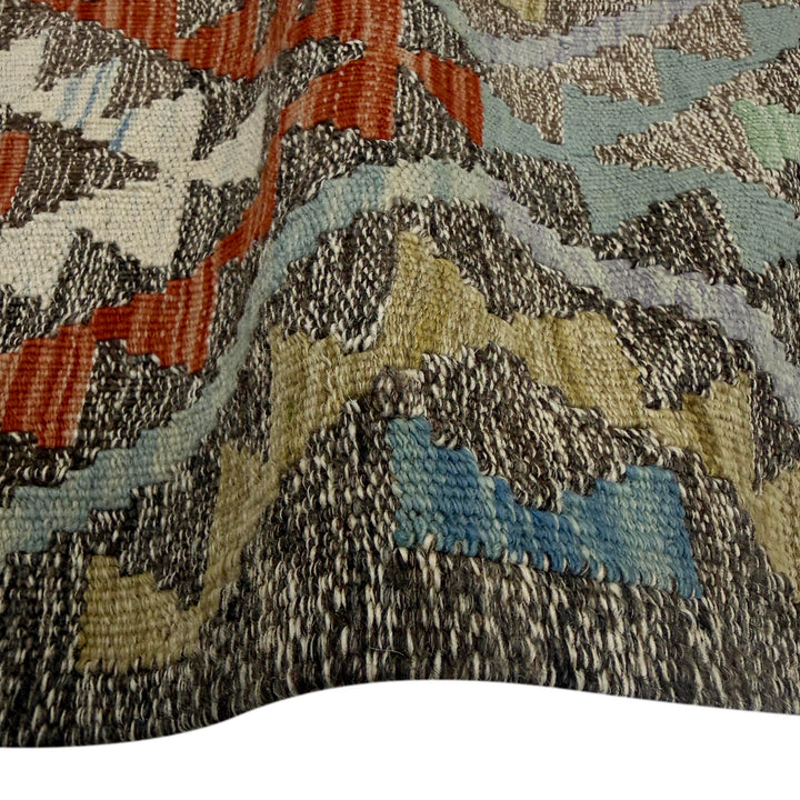 Afghan Vegetable Kilim Rug 2' 9" x 13' 1" Flat-Weave field