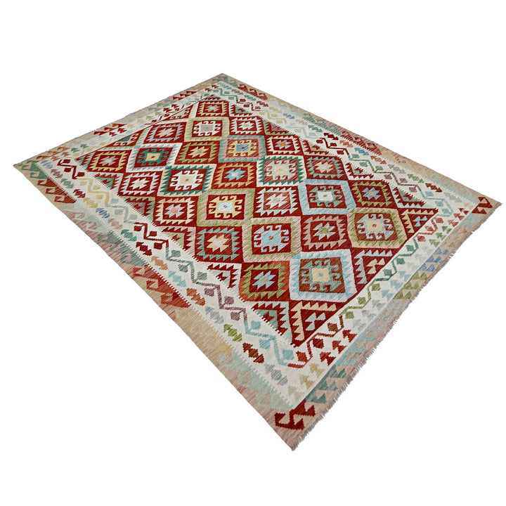 Afghan Vegetable Kilim Rug 6' 9" x 9' 9" Flat-Weave view