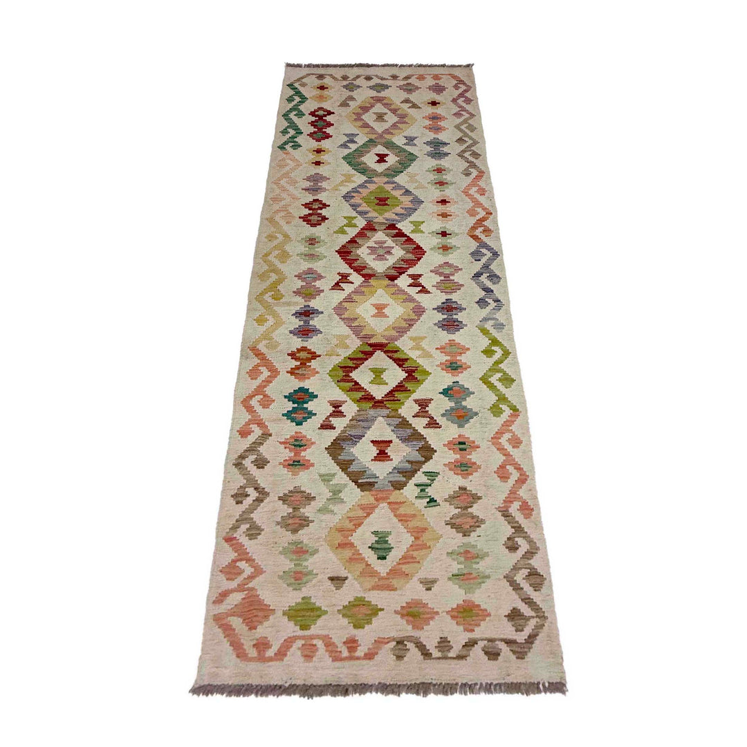 Afghan Kilim Rug 2' 5" x 8' 2" Flat-Weave detail