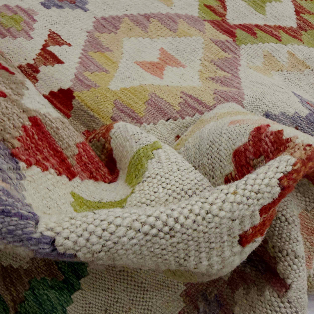 Afghan Kilim Rug 2' 5" x 8' 2" Flat-Weave texture