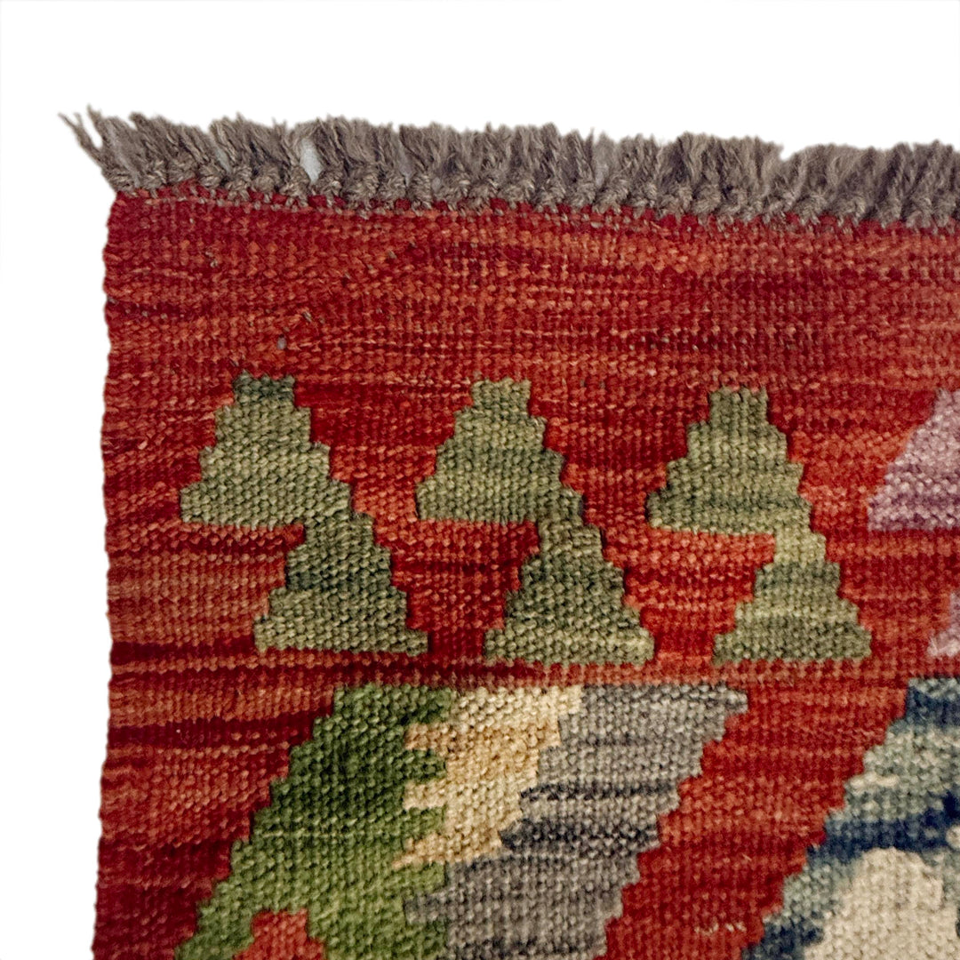 Afghan Kilim Rug 6' 11" x 9' 7" Flat-Weave pattern