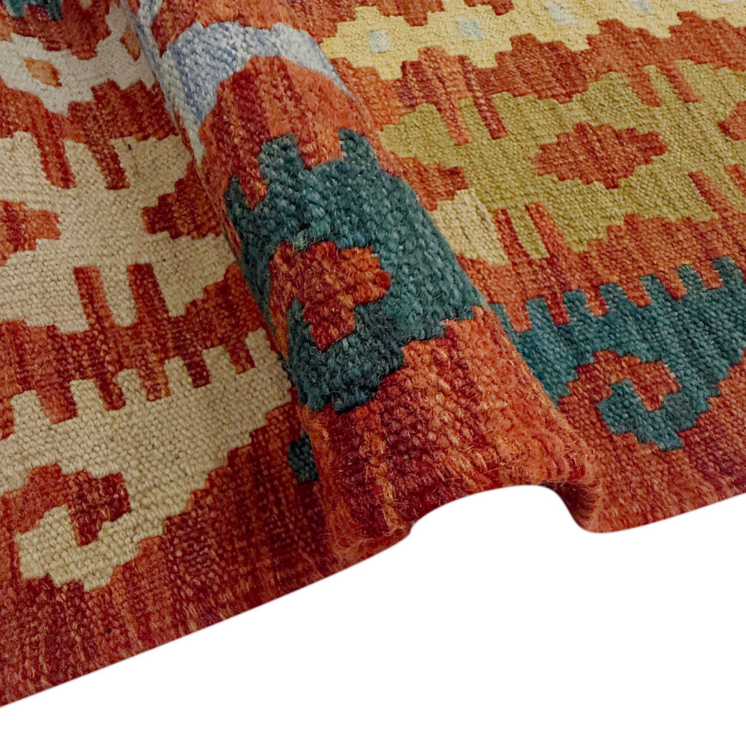 Afghan Kilim Rug 6' 8" x 9' 6" Flat-Weave field