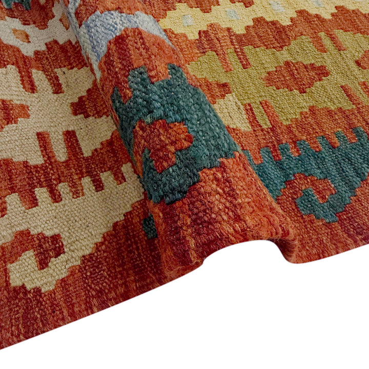 Afghan Kilim Rug 6' 8" x 9' 6" Flat-Weave field