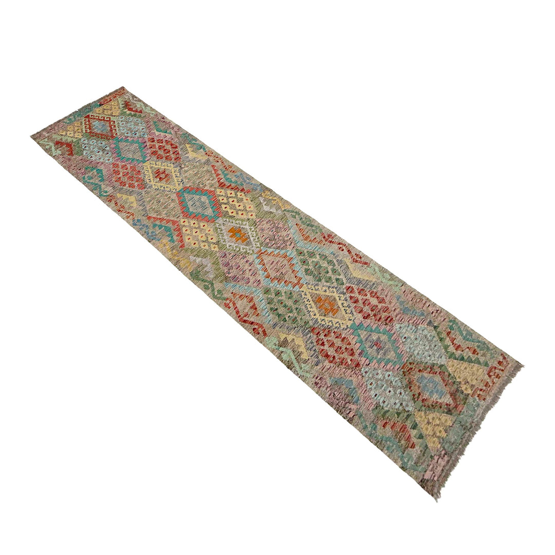 Afghan Vegetable Kilim Rug 3' 0" x 13' 0" Flat-Weave view
