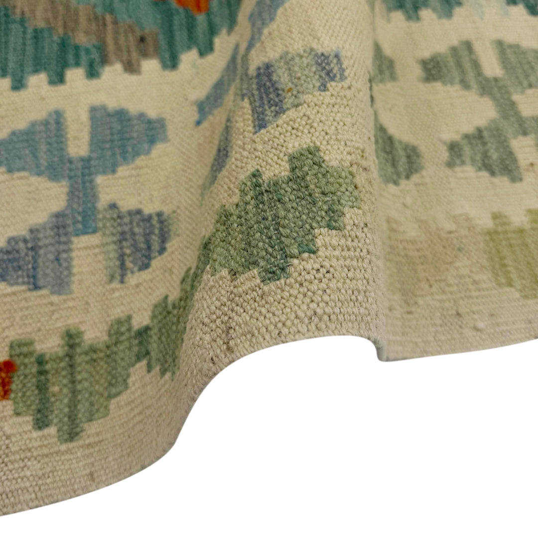 Afghan Vegetable Kilim Rug 6' 8" x 9' 8" Flat-Weave field