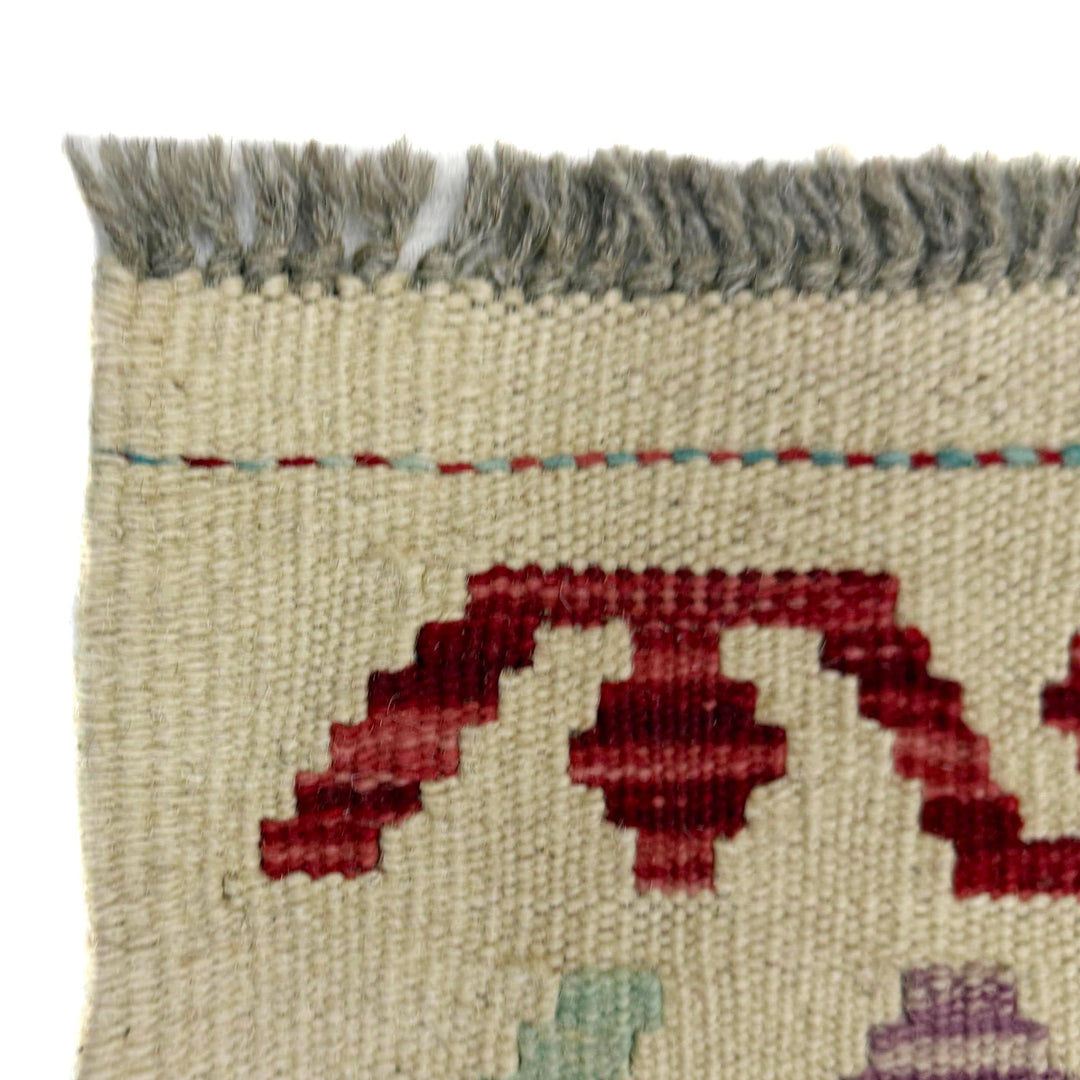 Afghan Vegetable Kilim Runner 2' 8" x 9' 9" Flat-Weave pattern