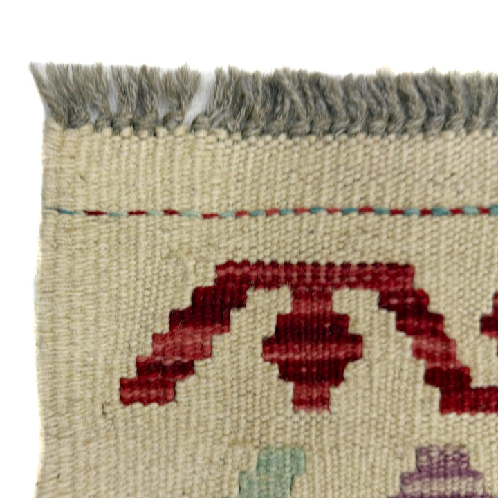 Afghan Vegetable Kilim Runner 2' 8" x 9' 9" Flat-Weave pattern
