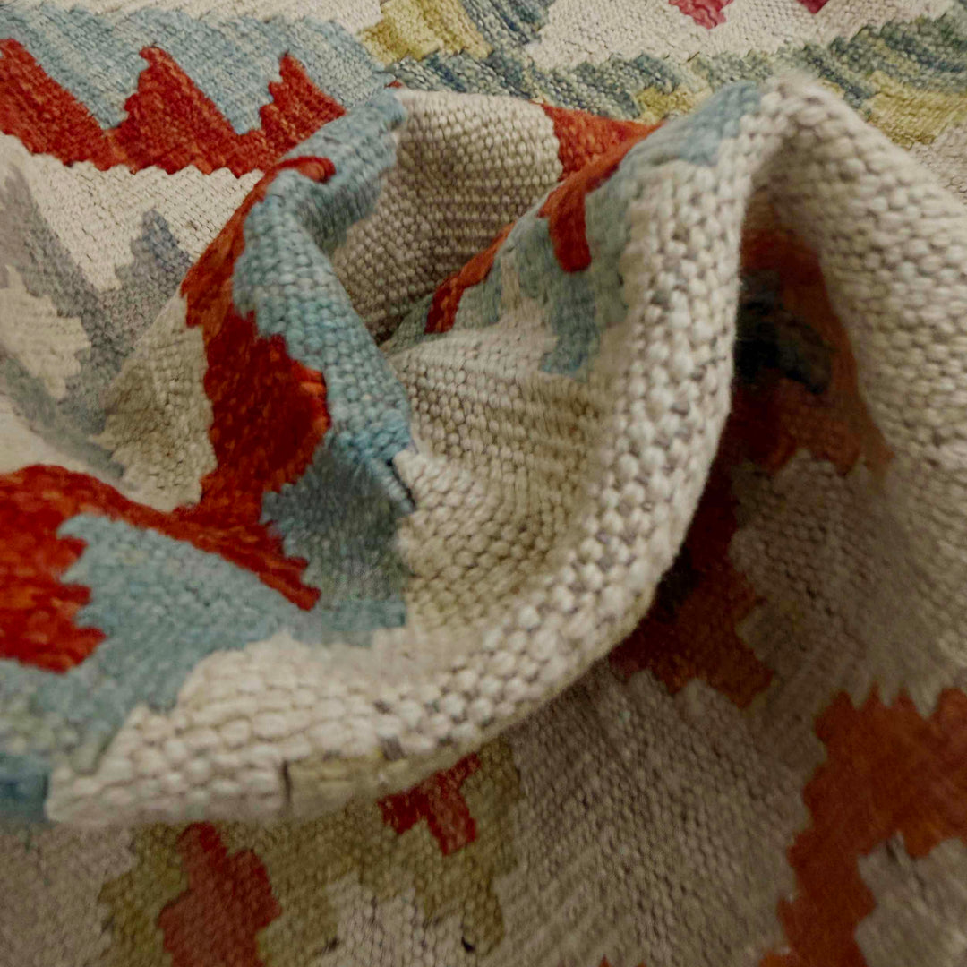 Afghan Kilim Rug 2' 5" x 9' 3" Flat-Weave texture