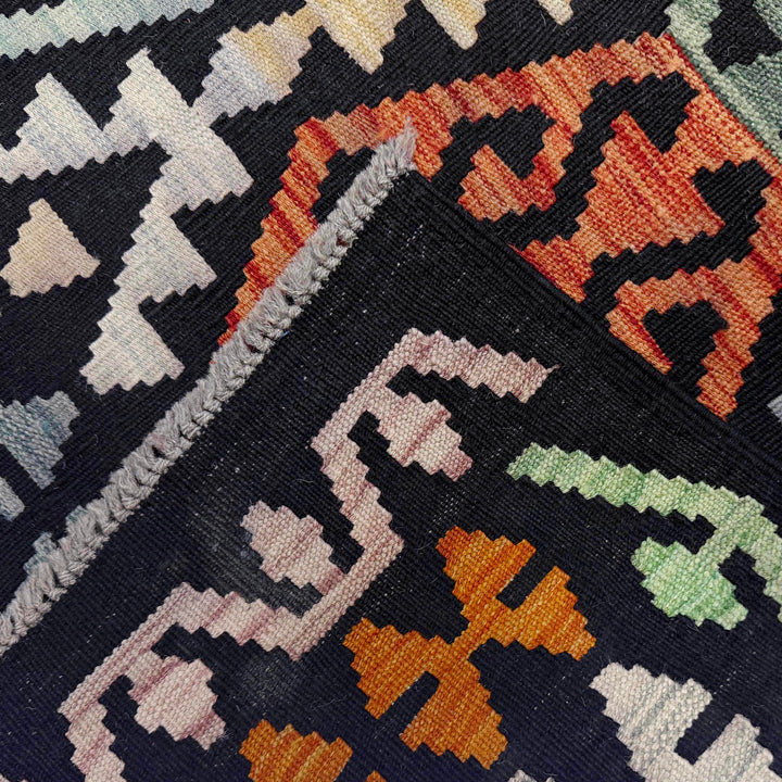 Afghan Vegetable Kilim Rug 6' 9" x 9' 9" Flat-Weave | No. AL460404
