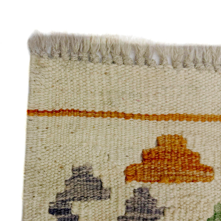 Afghan Chobi Kilim Rug 2' 10" x 9' 4" Flat-Weave pattern