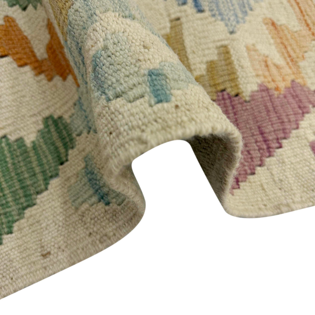Afghan Chobi Kilim Rug 2' 10" x 9' 4" Flat-Weave field