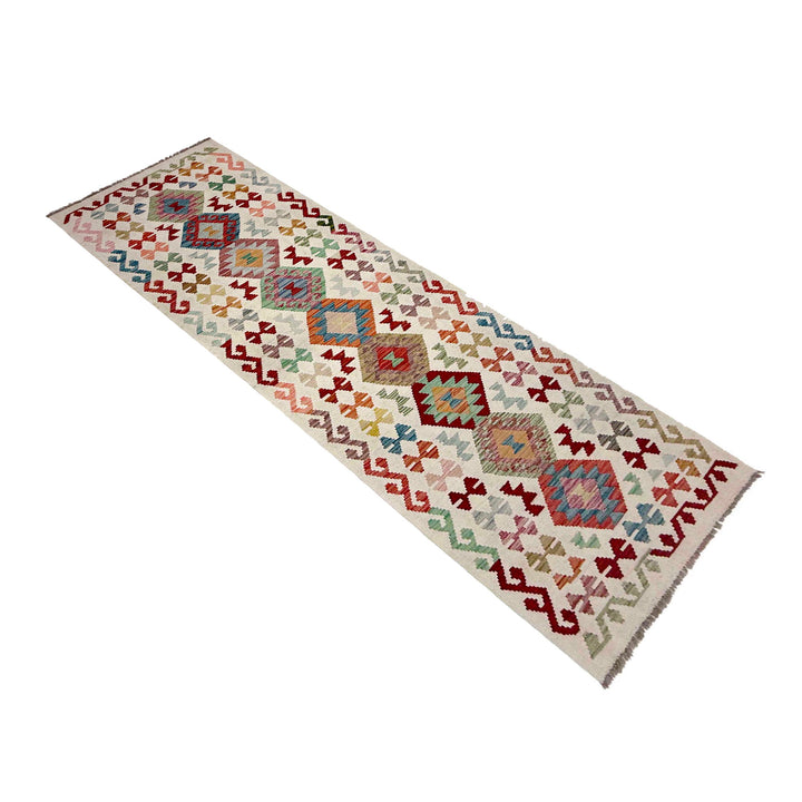 Afghan Vegetable Kilim Rug 2' 9" x 9' 7" Flat-Weave view