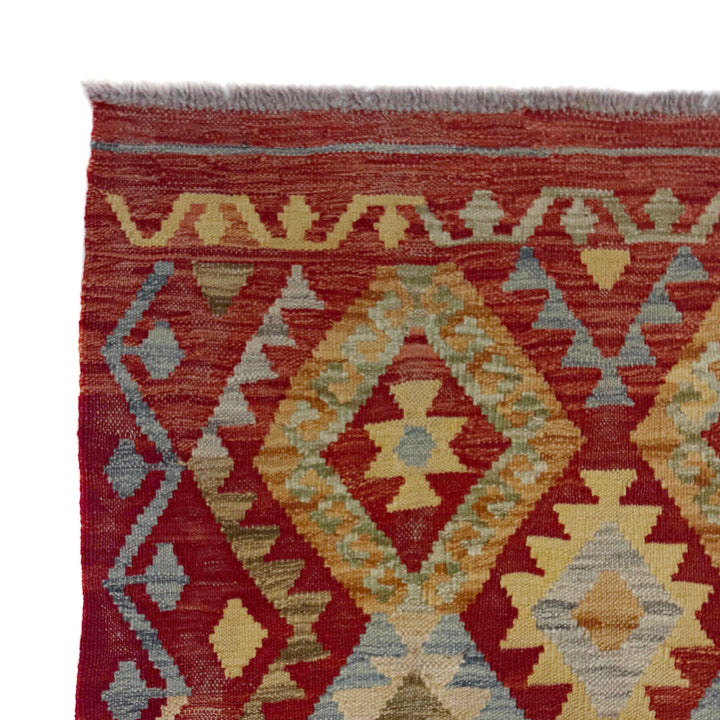 Afghan Vegetable Kilim Rug 2' 9" x 9' 1" Flat-Weave pattern