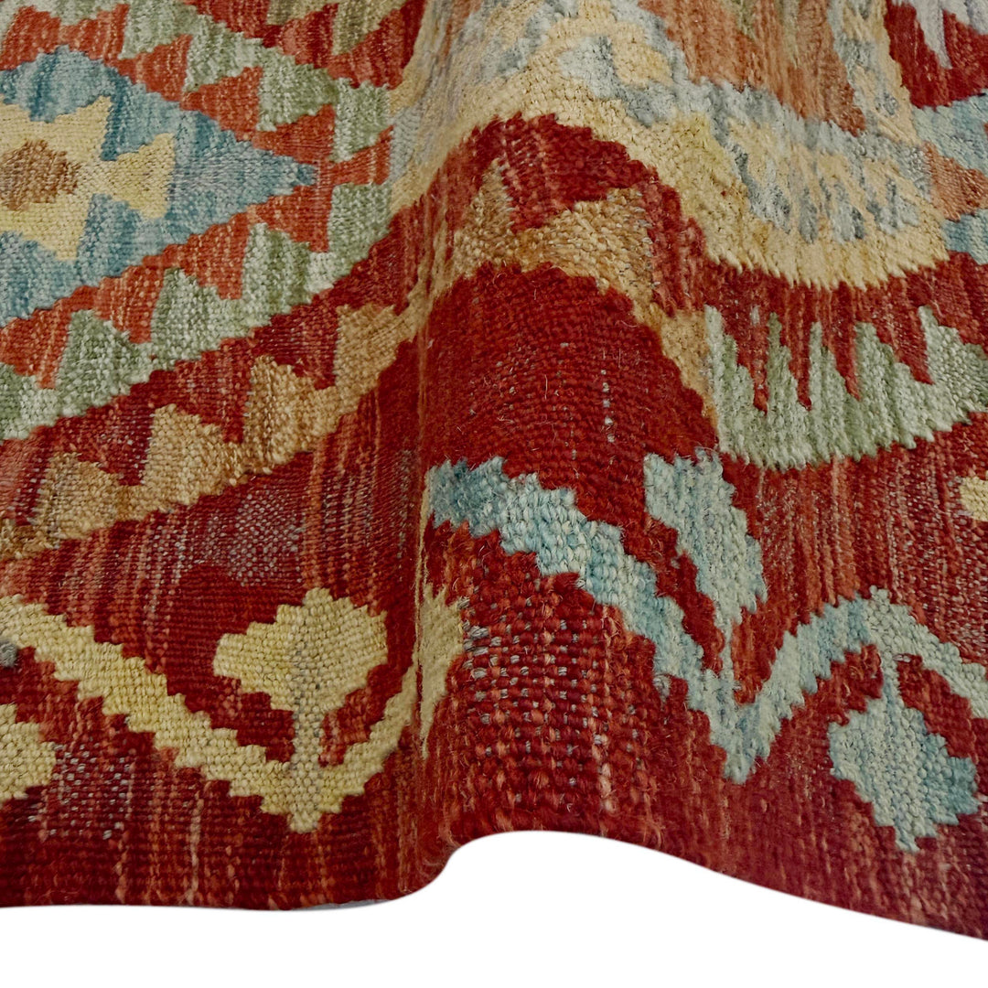 Afghan Vegetable Kilim Rug 2' 9" x 9' 1" Flat-Weave field