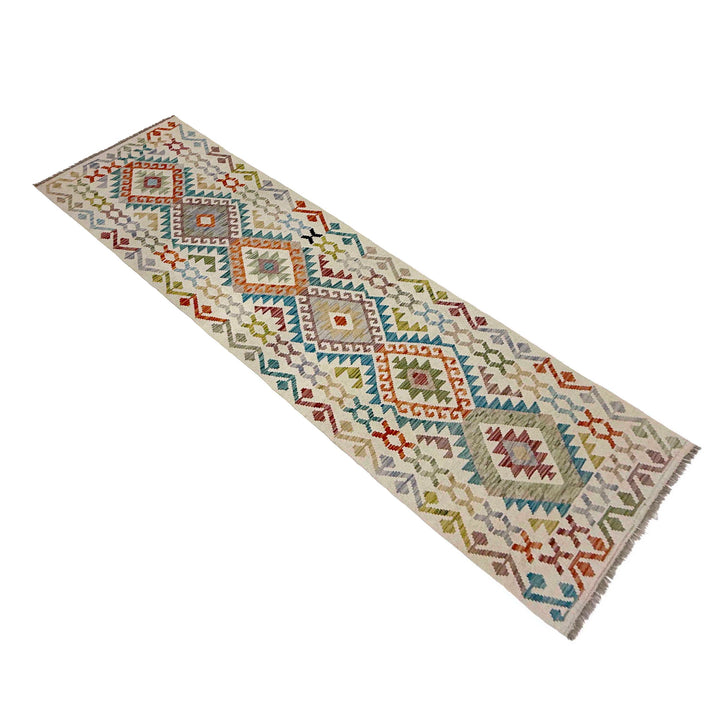 Afghan Vegetable Kilim Rug 2' 9" x 9' 8" Flat-Weave view