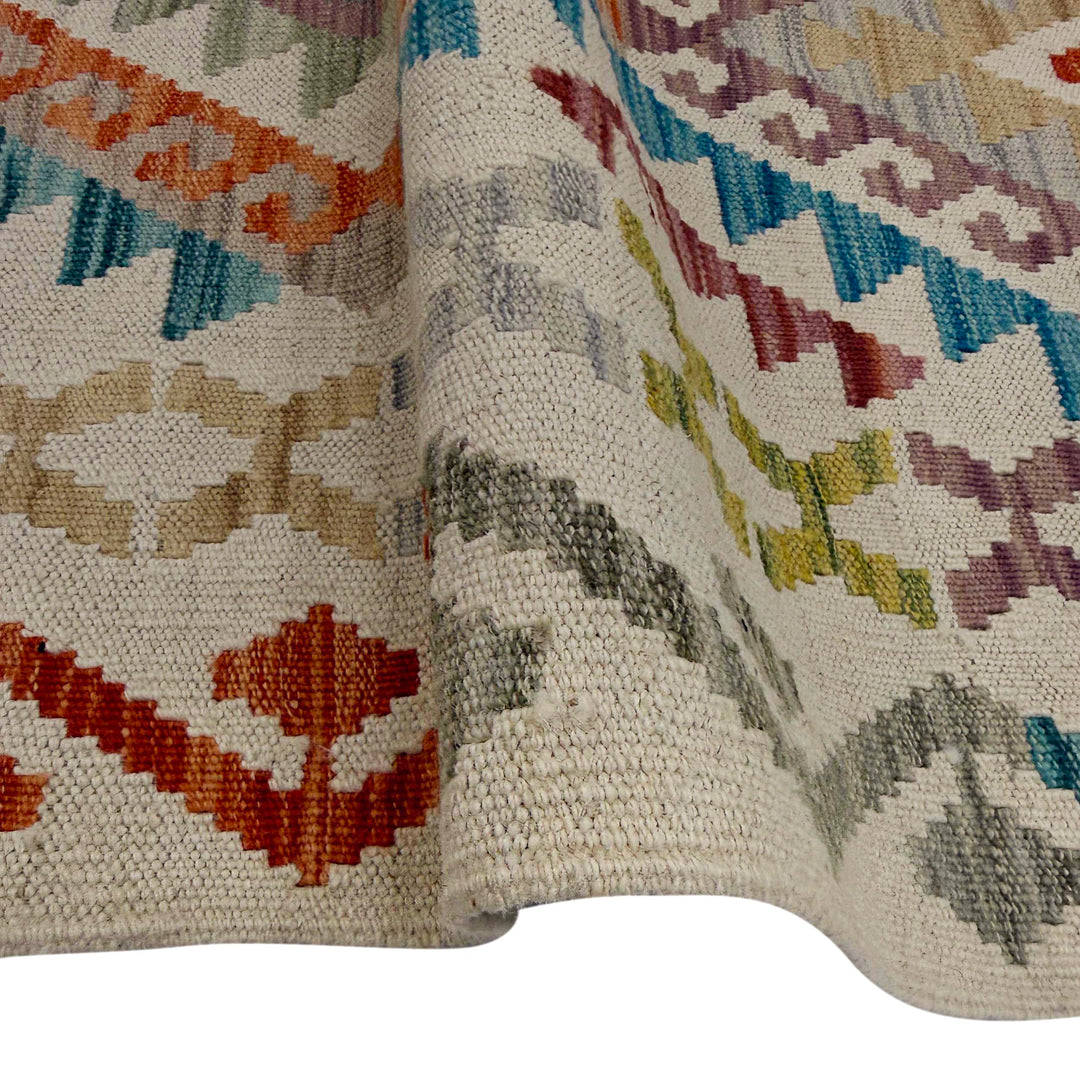 Afghan Vegetable Kilim Rug 2' 9" x 9' 8" Flat-Weave field