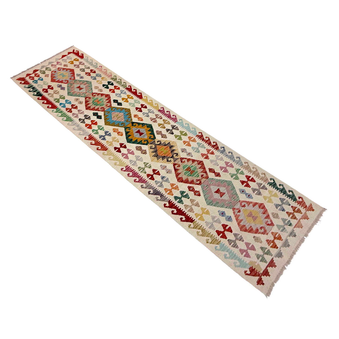 Afghan Vegetable Kilim Rug 2' 7" x 9' 9" Flat-Weave view