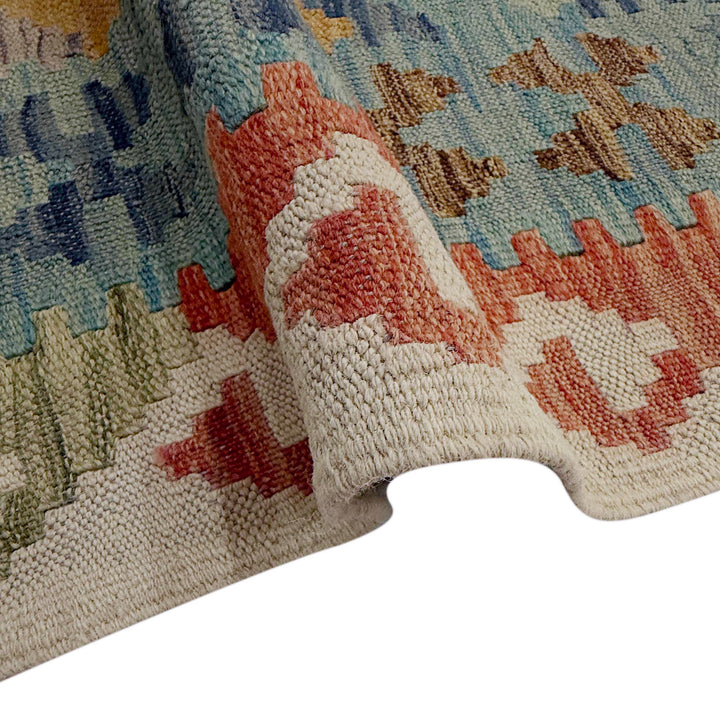 Afghan Kilim Rug 6' 7" x 10' 3" Flat-Weave field