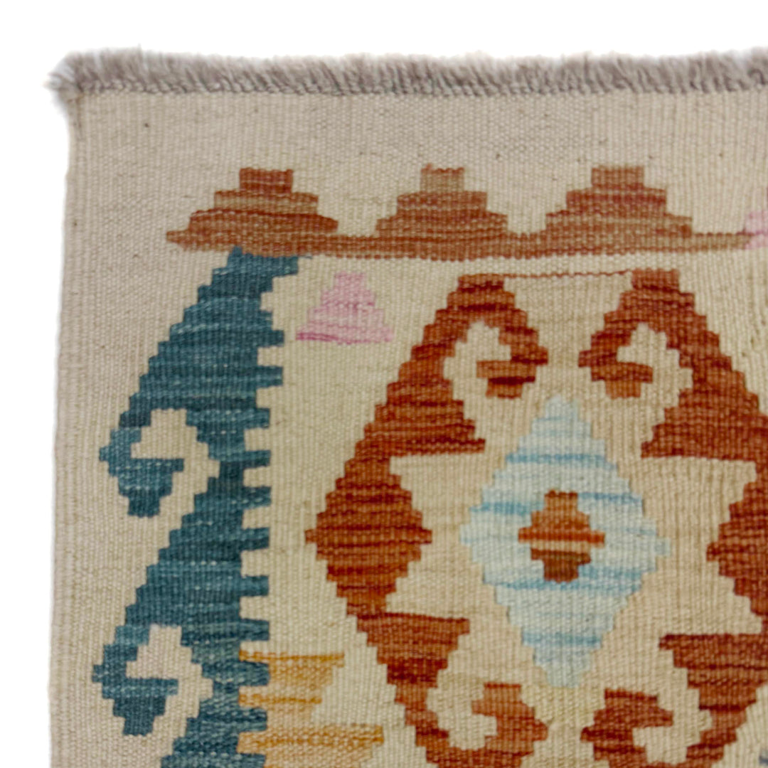 Afghan Vegetable Kilim Rug 2' 7" x 9' 7" Flat-Weave pattern
