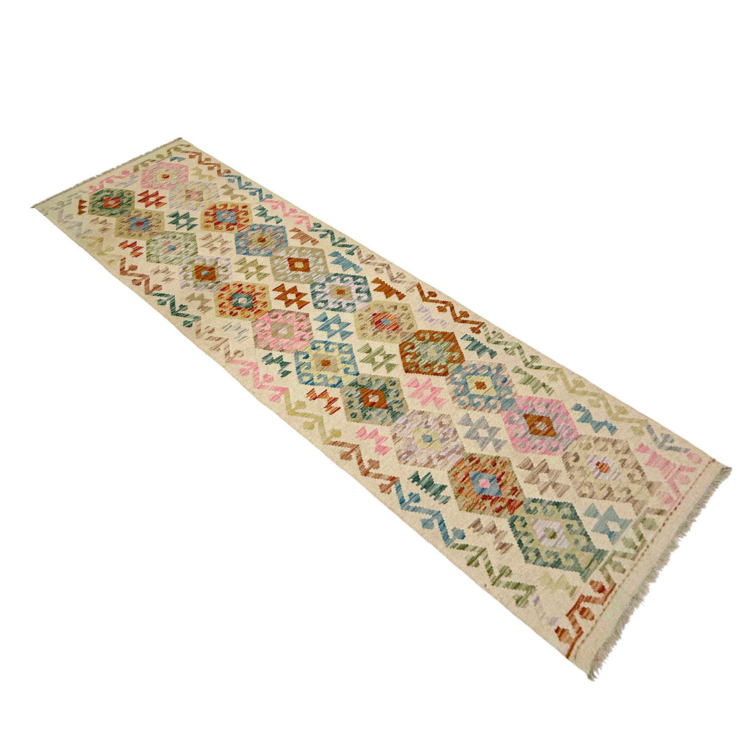 Afghan Vegetable Kilim Rug 2' 7" x 9' 4" Flat-Weave view