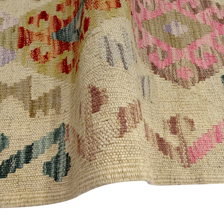 Afghan Vegetable Kilim Rug 2' 7" x 9' 4" Flat-Weave field