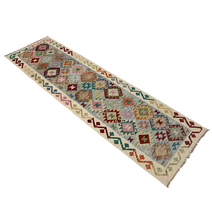 Afghan Vegetable Kilim Rug 2' 6" x 10' 2" Flat-Weave view