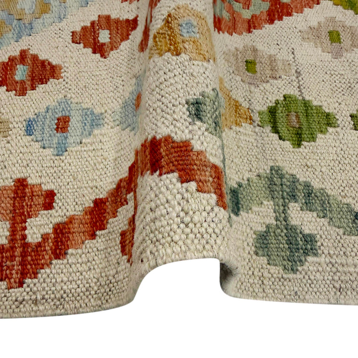 Afghan Vegetable Kilim Rug 2' 3" x 6' 3" Flat-Weave field