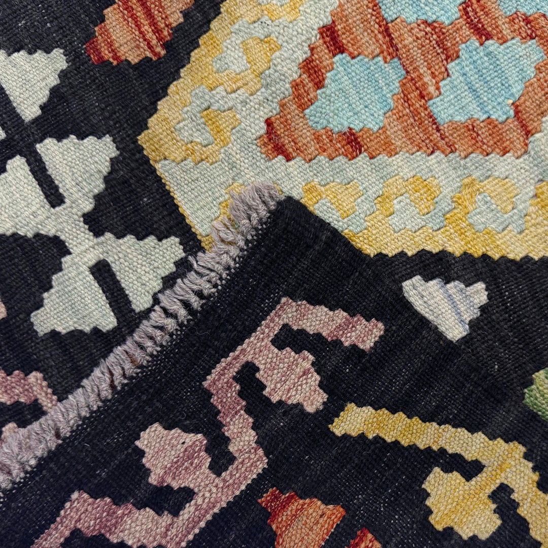 Afghan Vegetable Kilim Rug 6' 9" x 9' 5" Flat-Weave | No. AL746507