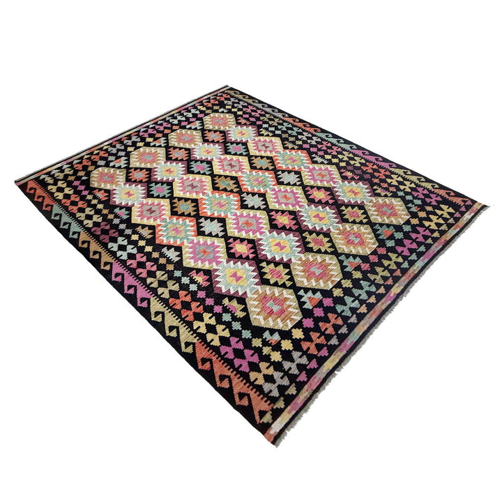 Afghan Vegetable Kilim Rug 6' 8" x 9' 5" Flat-Weave view