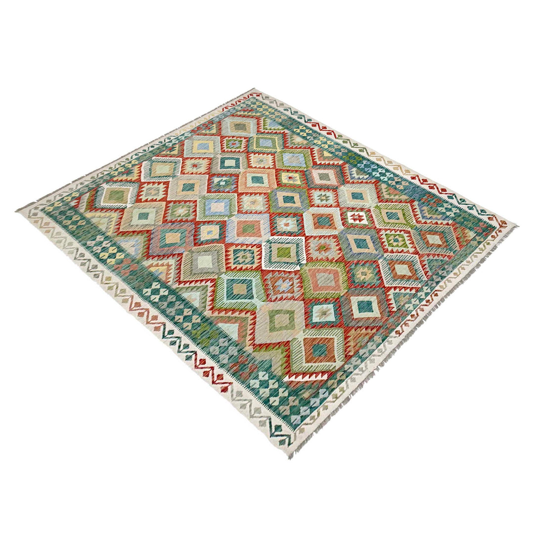 Afghan Vegetable Kilim Rug 8' 1" x 10' 0" Flat-Weave view