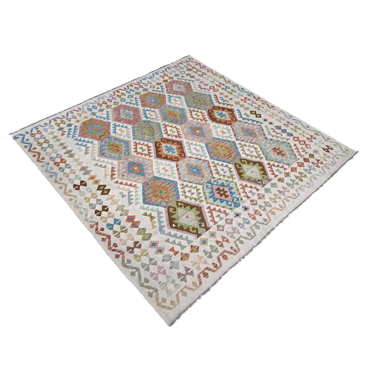 Afghan Kilim Rug 8' 5" x 9' 7" Flat-Weave view