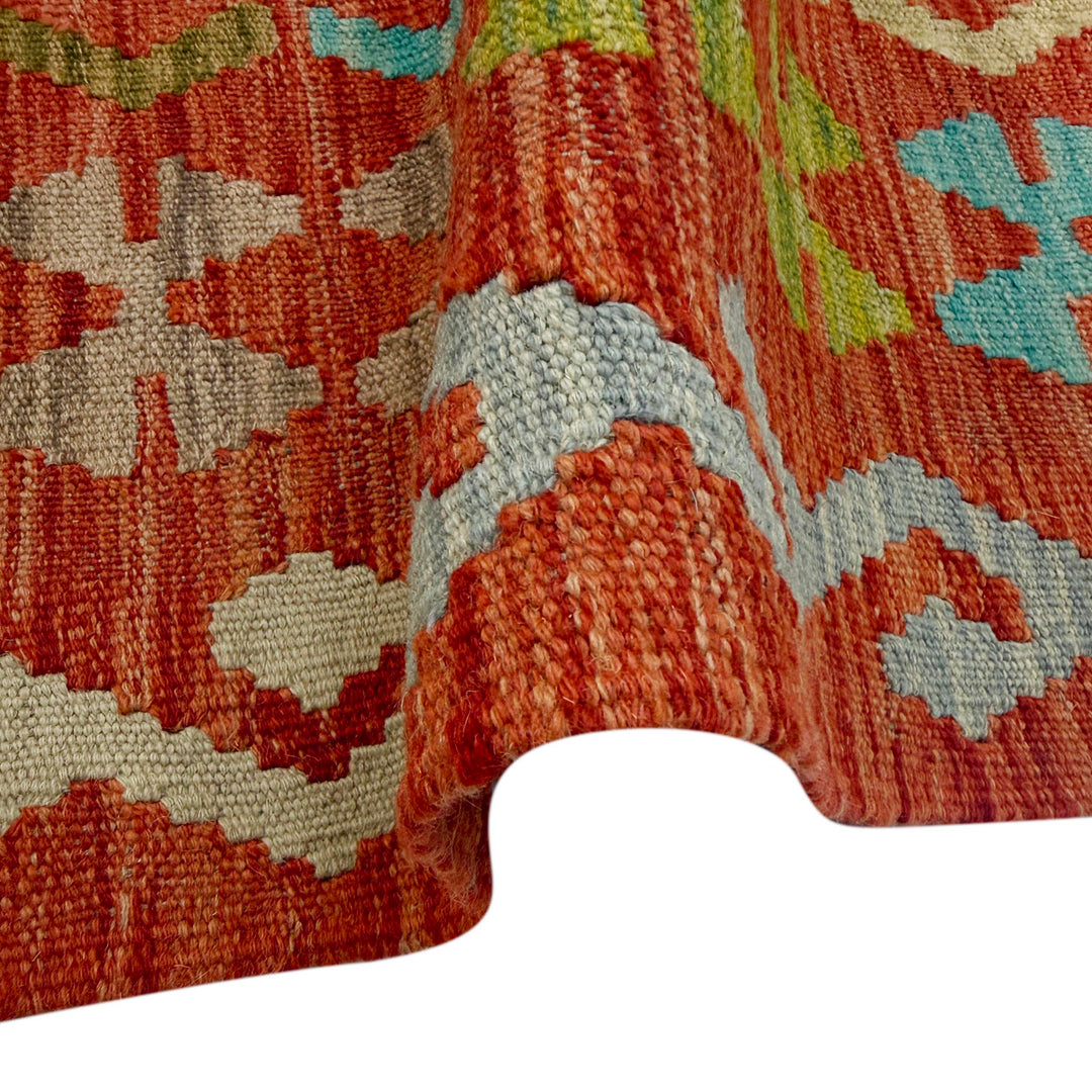Afghan Vegetable Kilim Rug 8' 0" x 10' 0" Flat-Weave field