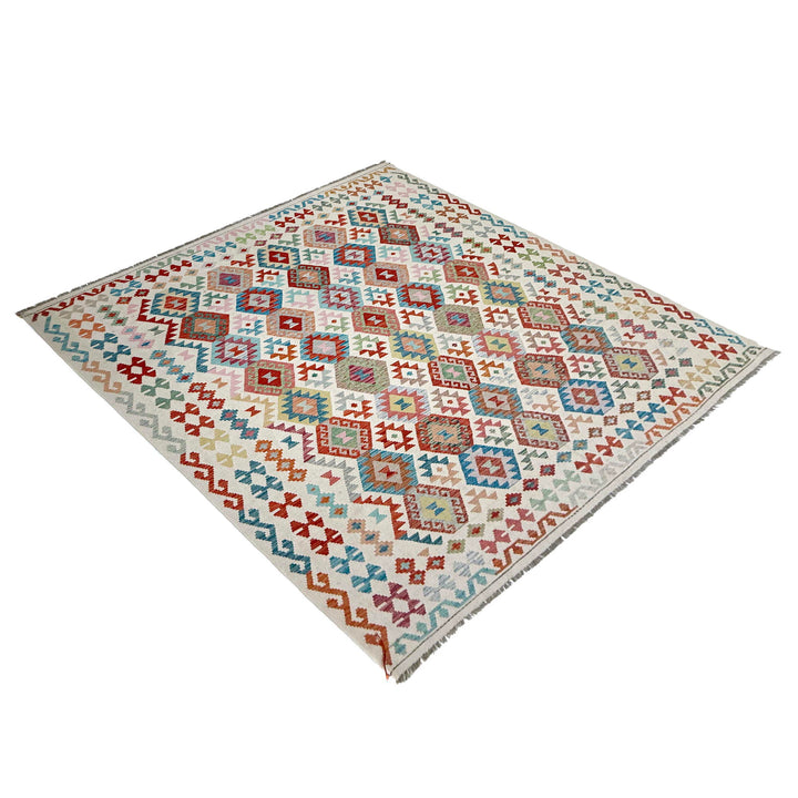 Afghan Vegetable Kilim Rug 8'4" x 9'10" Flat-Weave view