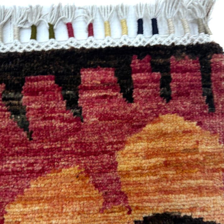 Afghan Gabbeh Rug 4' 9" x 6' 8" Hand-Knotted pattern