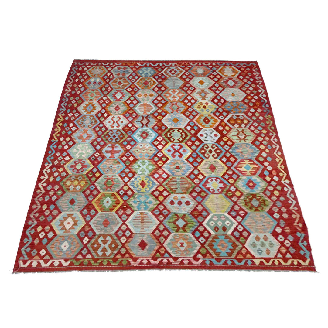 Hand Woven Wool Kelim 8' 2" x 11' 3" - No. AL821019