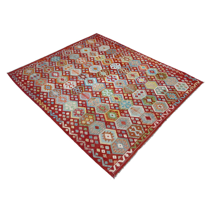 Hand Woven Wool Kelim 8' 2" x 11' 3" - No. AL821019