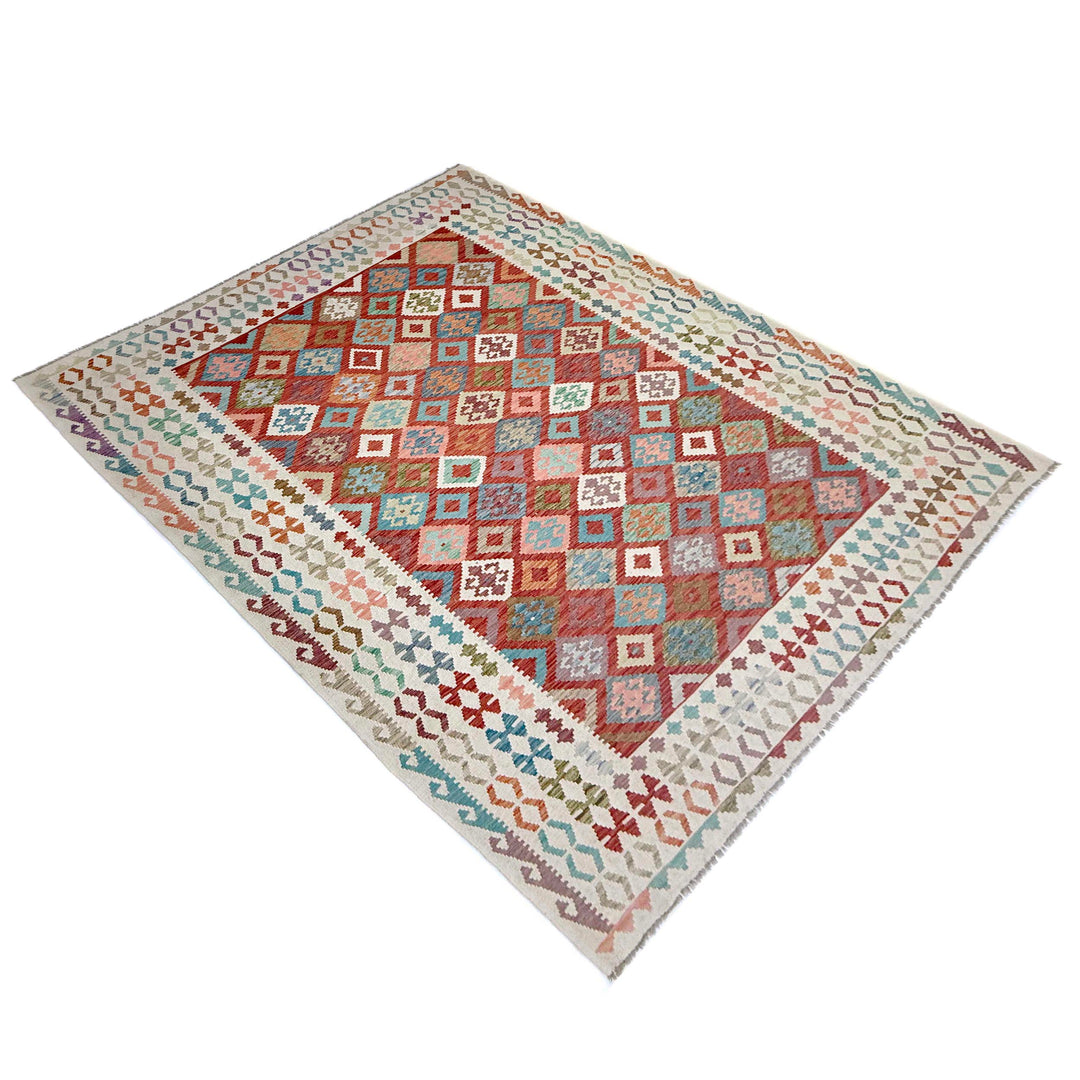 Afghan Vegetable Kilim Rug 8' 2" x 11' 5" Flat-Weave view