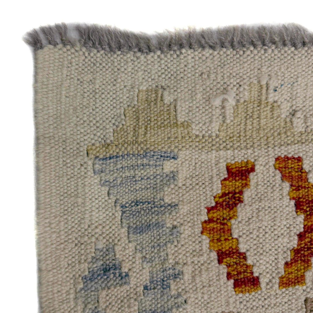 Afghan Vegetable Kilim Rug 8' 2" x 11' 5" Flat-Weave pattern