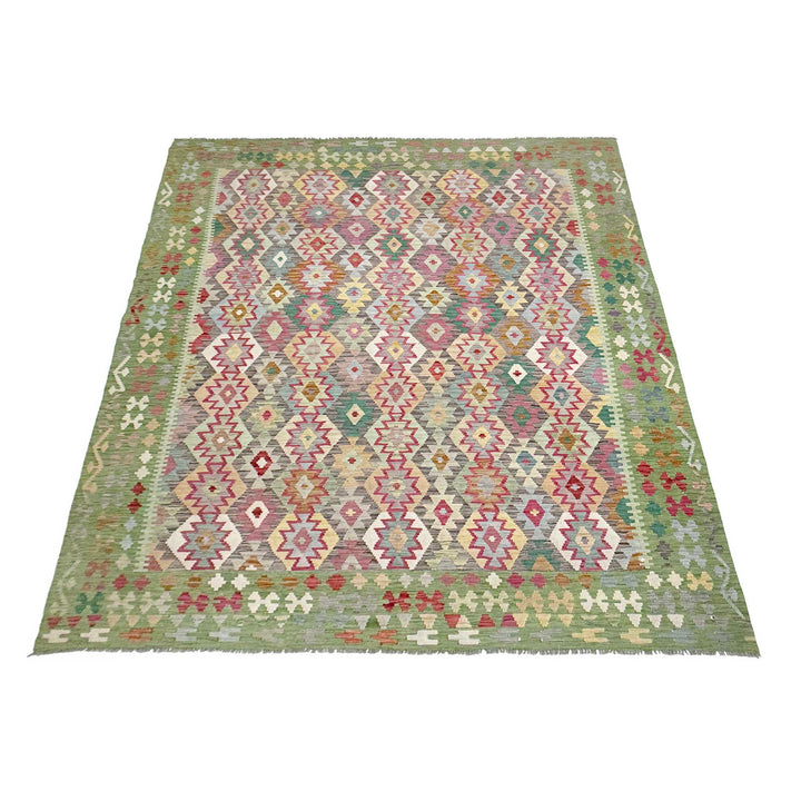 Afghan Kilim Rug 8' 9" x 11' 7" Flat-Weave detail